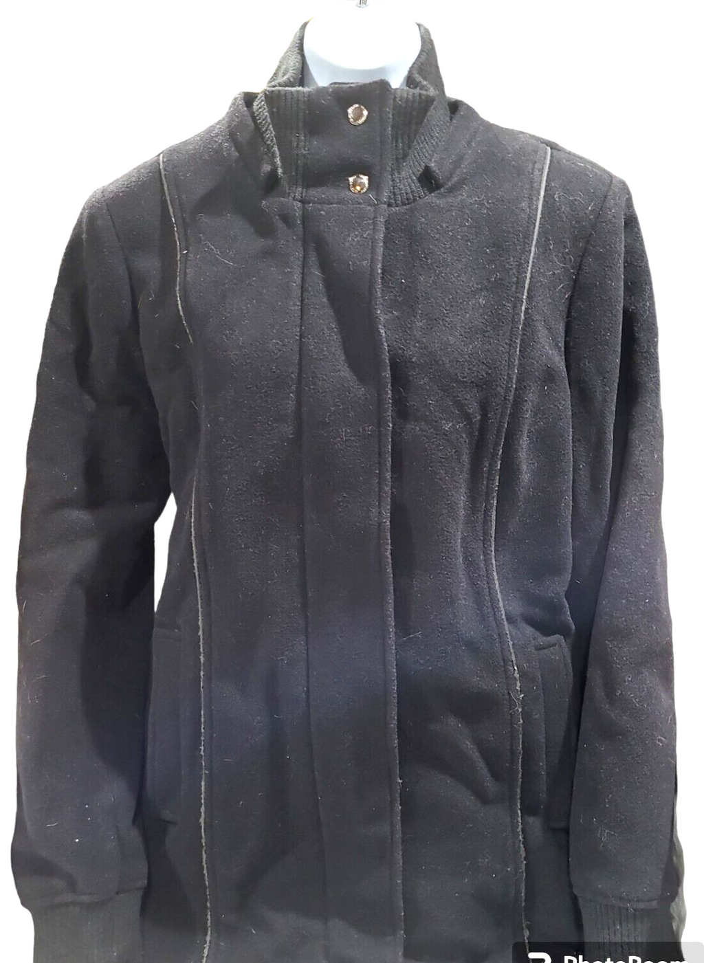 Liz Claiborne  Womens L Black Polyester Blend Dual Close Peacoat