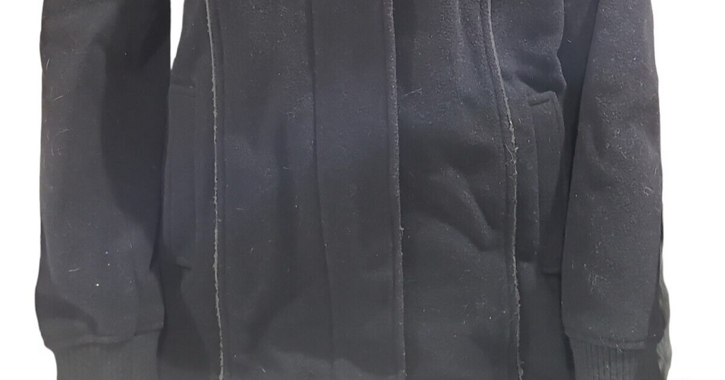 Liz Claiborne  Womens L Black Polyester Blend Dual Close Peacoat
