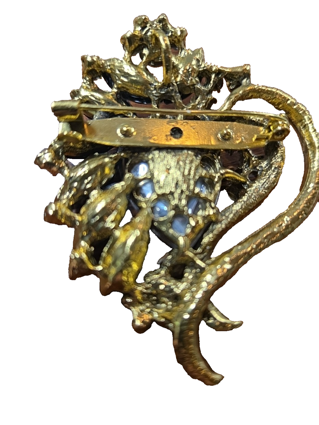 Large HEART BROOCH Pendent BLACK Sparkly  GLITZY GLAM Fab VINTAGE STYLE