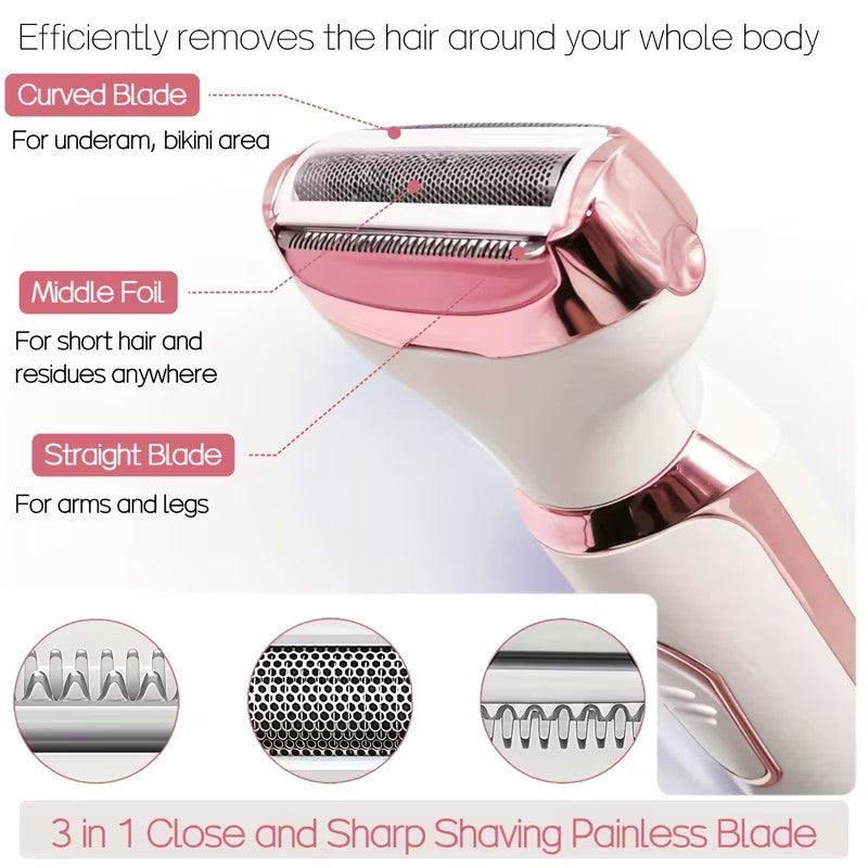 4 In 1 Electric Razor For Women Summer Bikini Shaver Painless Grooming Kit R