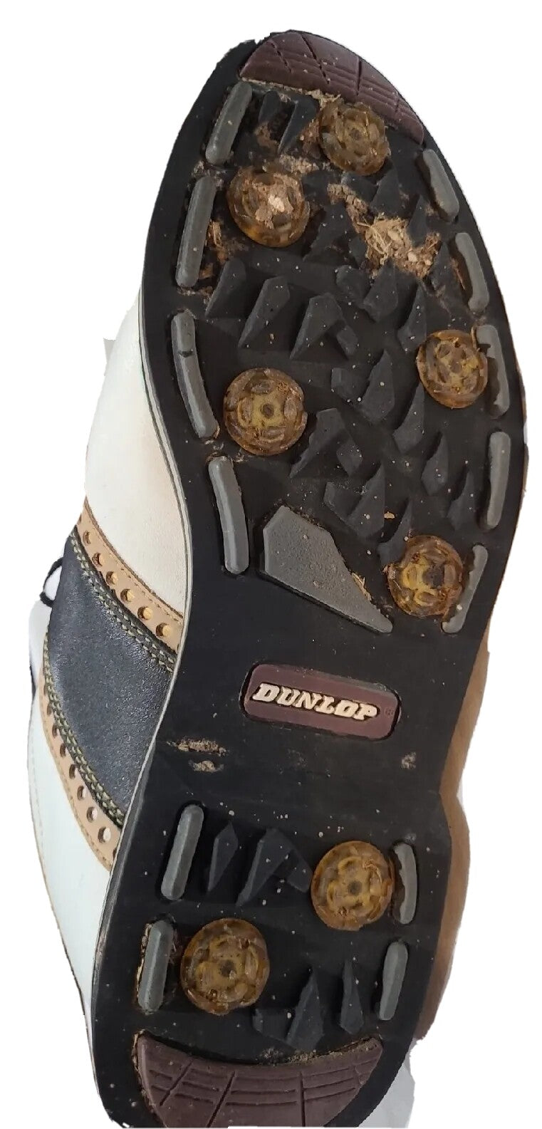 Dunlop Two Tone Saddle Golf Men's Leather M4750C White/Brown Size 9