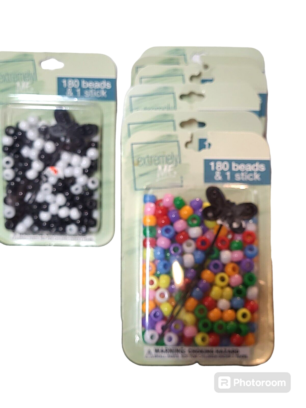 Lot 7  Of Crafting Assorted Beads  180 CT With 1 Stick
