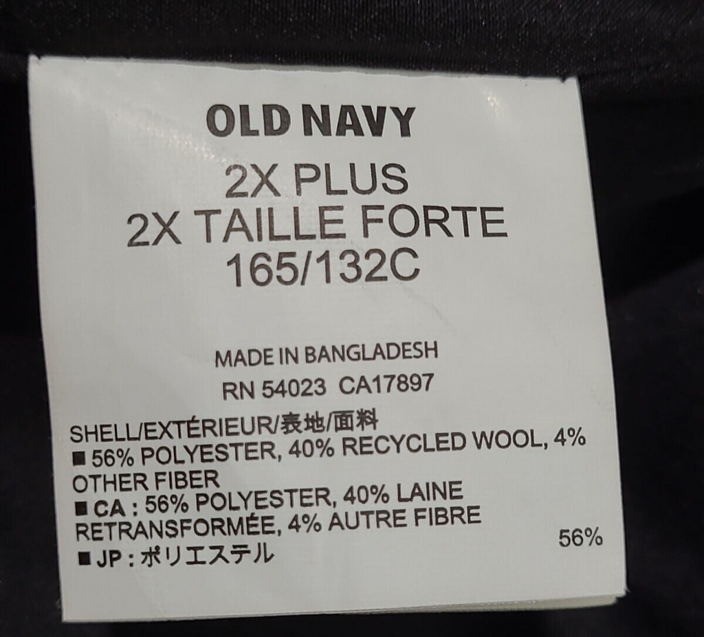 Old Navy Double Breasted  Black Pea Coat Womens size 2X  Plus