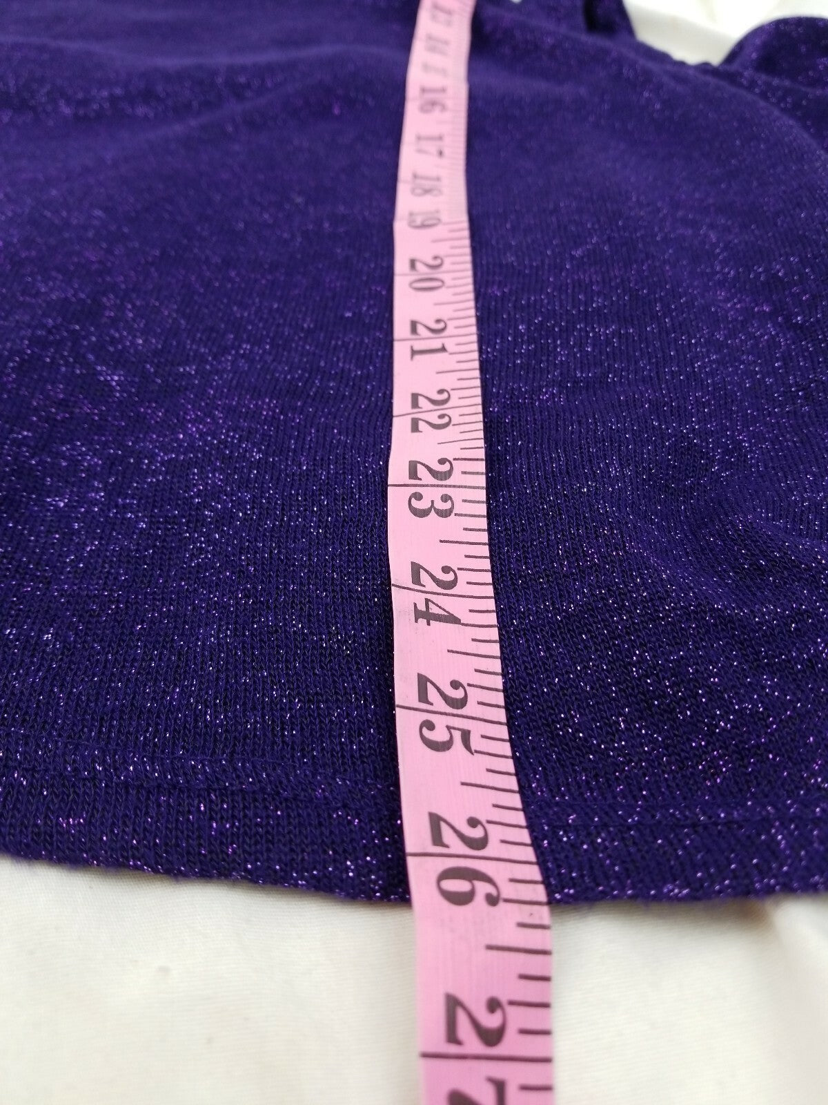 Lbisse Women's Tunic size M,  Purple / with woven sparkle texture