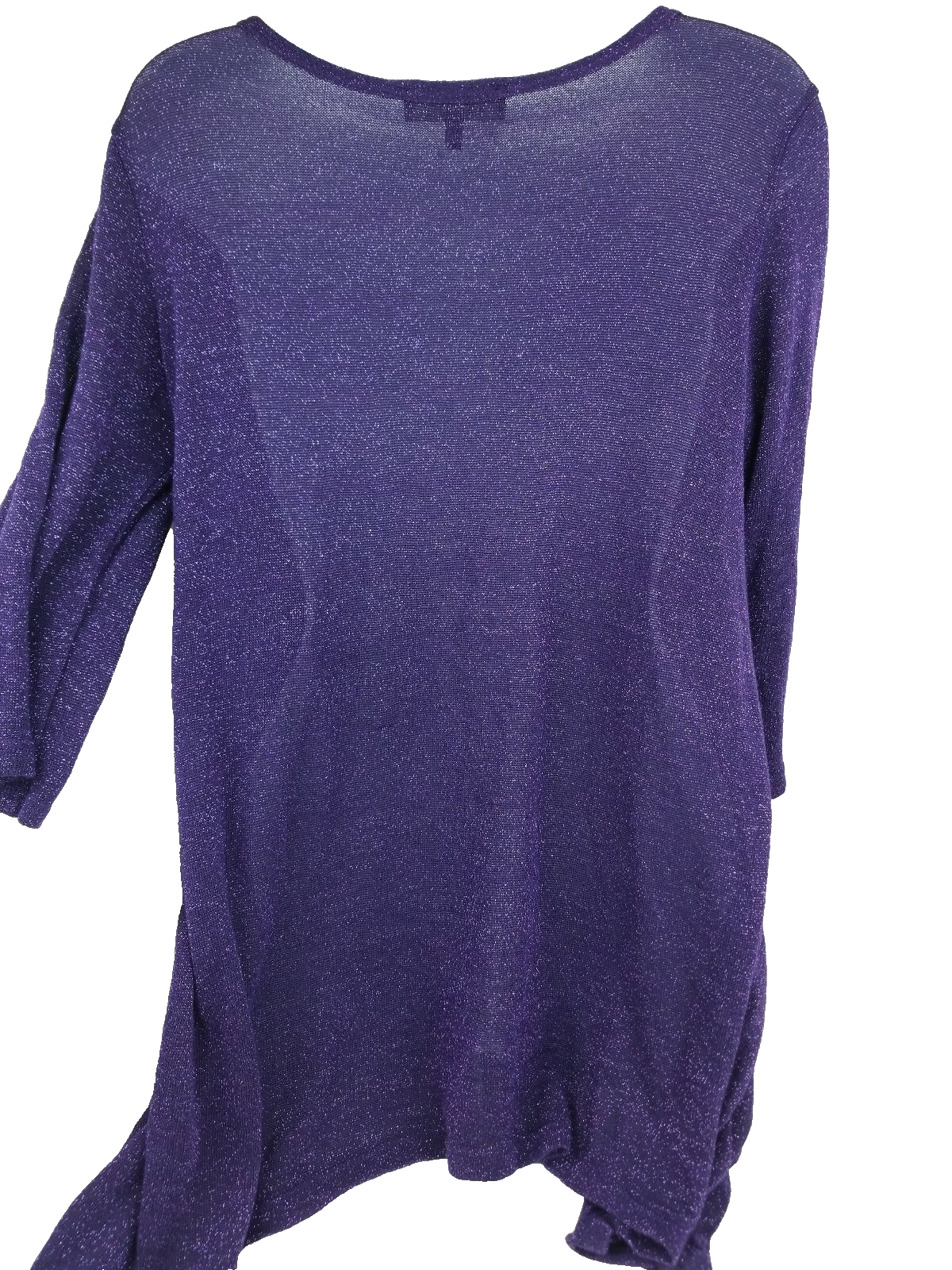 Lbisse Women's Tunic size M,  Purple / with woven sparkle texture