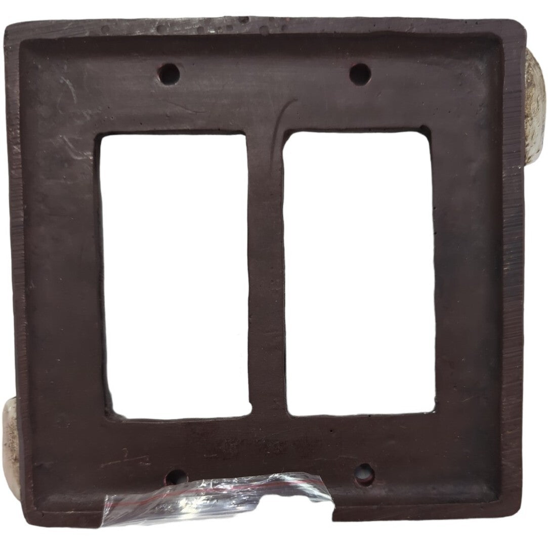Silver Belt Buckle Switch Plate Covers Faux Leather Look Rustic Western Decor