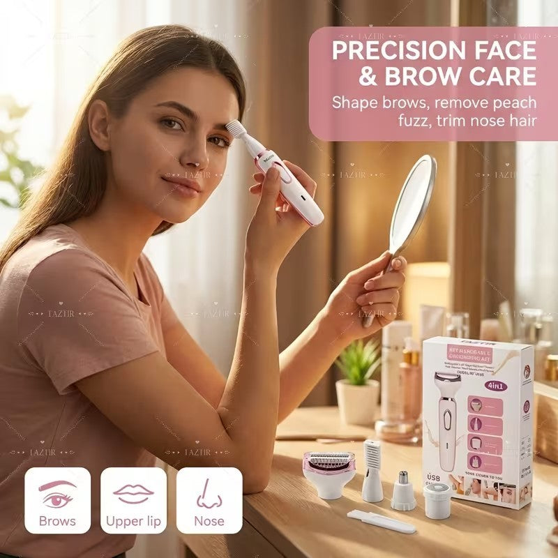 4 In 1 Electric Razor For Women Summer Bikini Shaver Painless Grooming Kit R