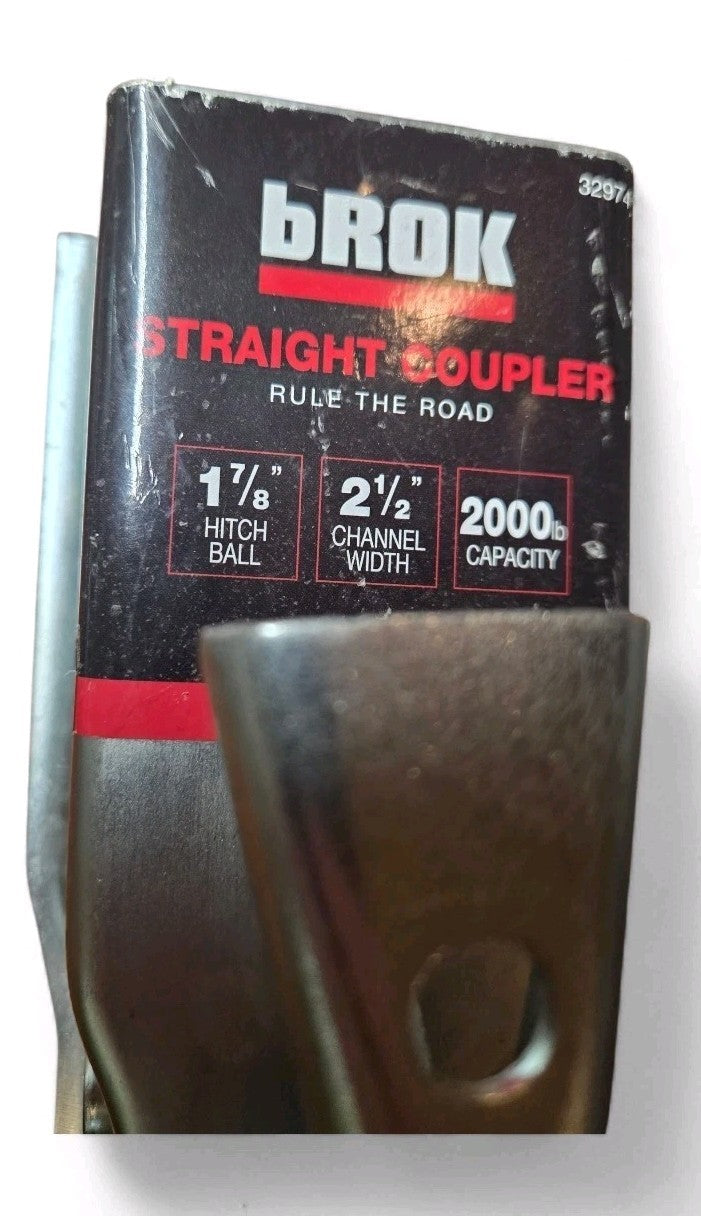 Brok 32974 1-7/8" X 2 1/2" Trailer Coupler 2000 lb, BALL 1-7/8", CHANNEL 2-7/8"