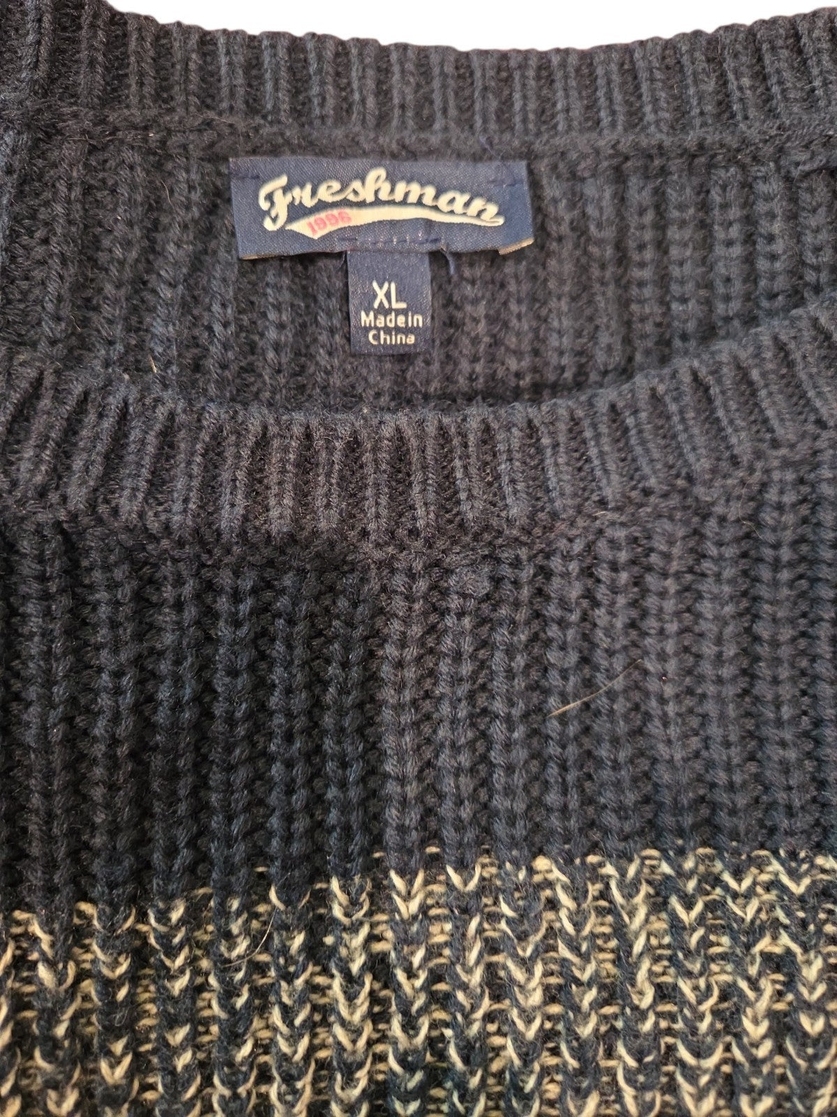 Freshman 1996 Sweater Womens or Man's  Size  XL Cable Knit Sweater