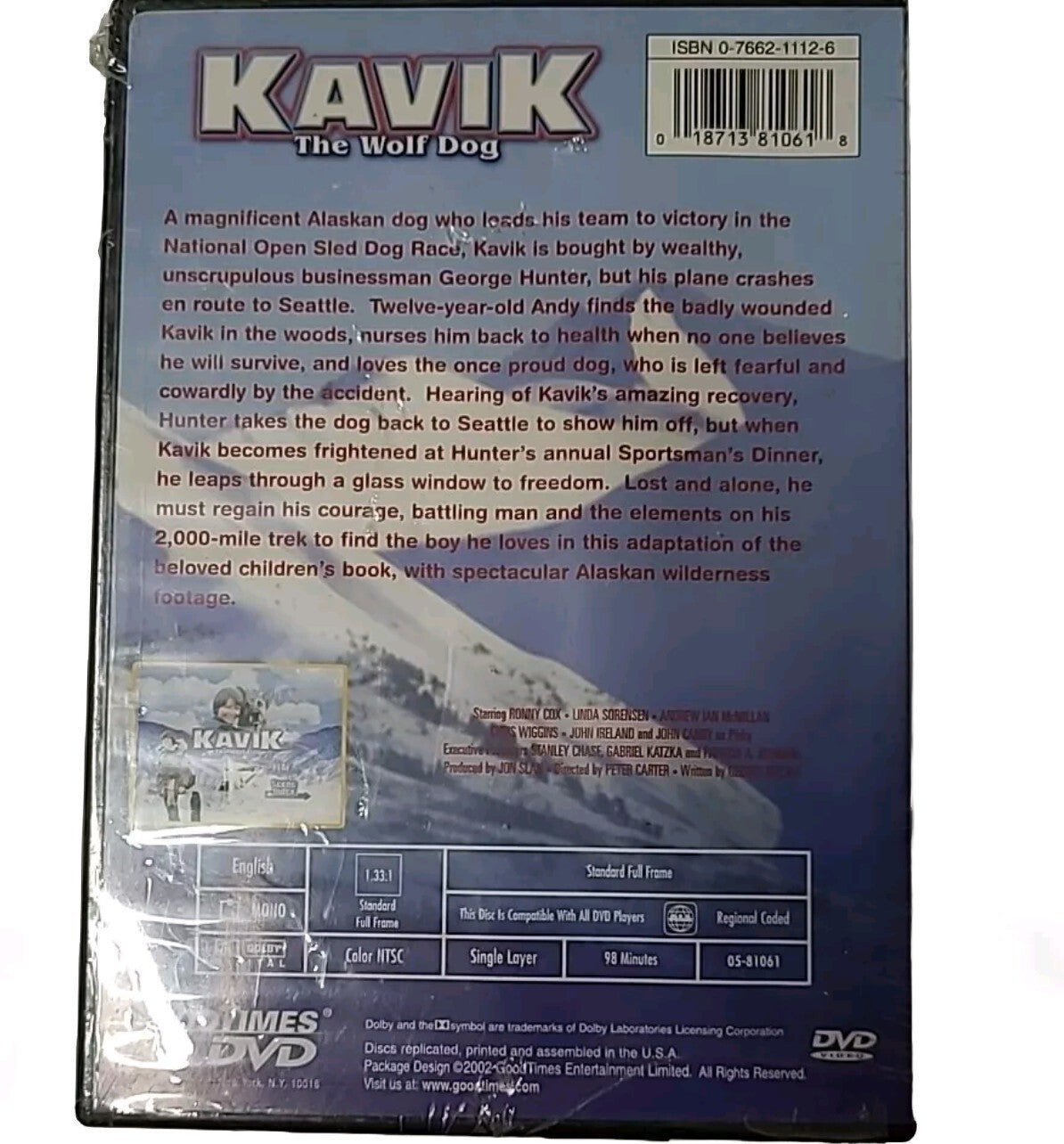 Kavik the Wolf Dog - DVD - New