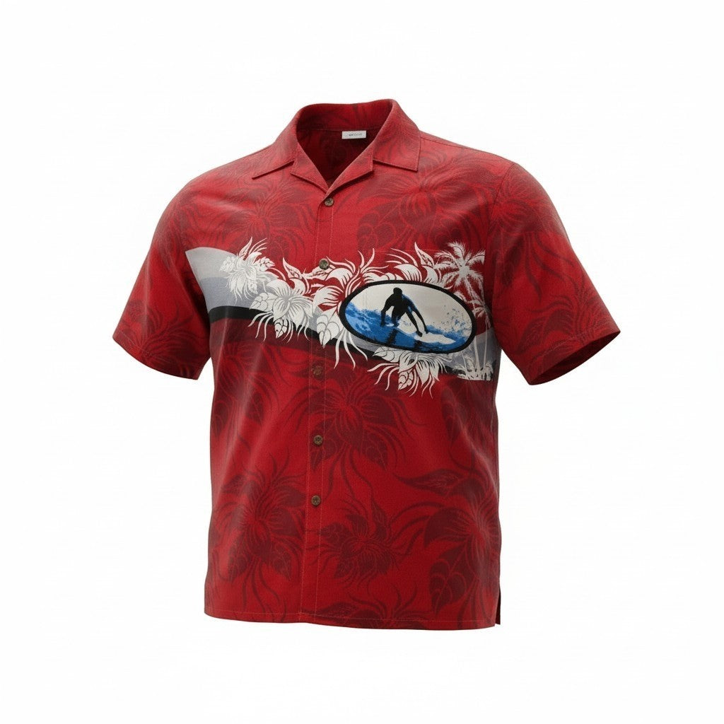 Pineapple Connections Shirt Mens 2XB Hawaiian  "Surfing The Waves" Shirt