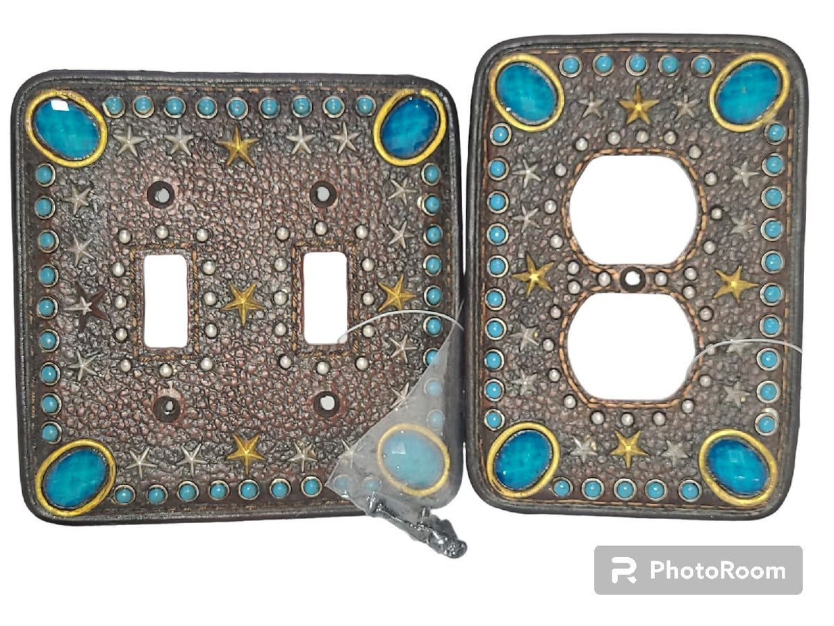 Embellished Leather Toggle Switch & Outlet Coordinating Set Covers