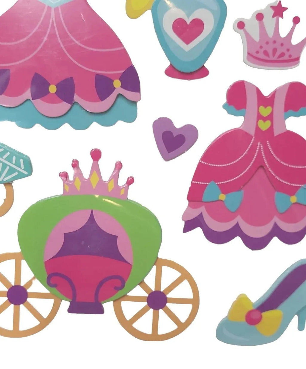 Crafters Square 10 Piece Pop-Up 3D Princess Stickers  Scrapbook NIP