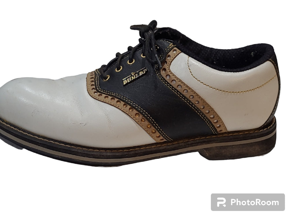 Dunlop Two Tone Saddle Golf Men's Leather M4750C White/Brown Size 9