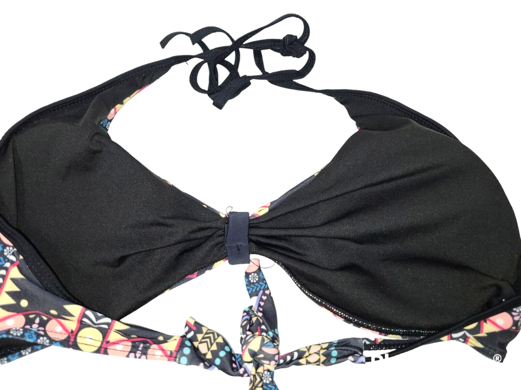 2-piece Swimsuit Black with Aztec Print size 11