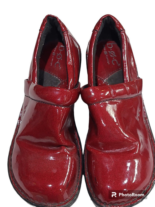 B.O.C. Cherry Red Soft Leather Clogs/Mules Women’s Size 6
