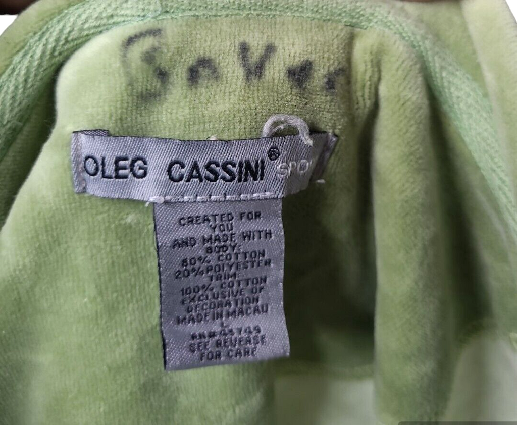VINTAGE Oleg Cassini Yellow & Green Sport Jacket L Animal  Print