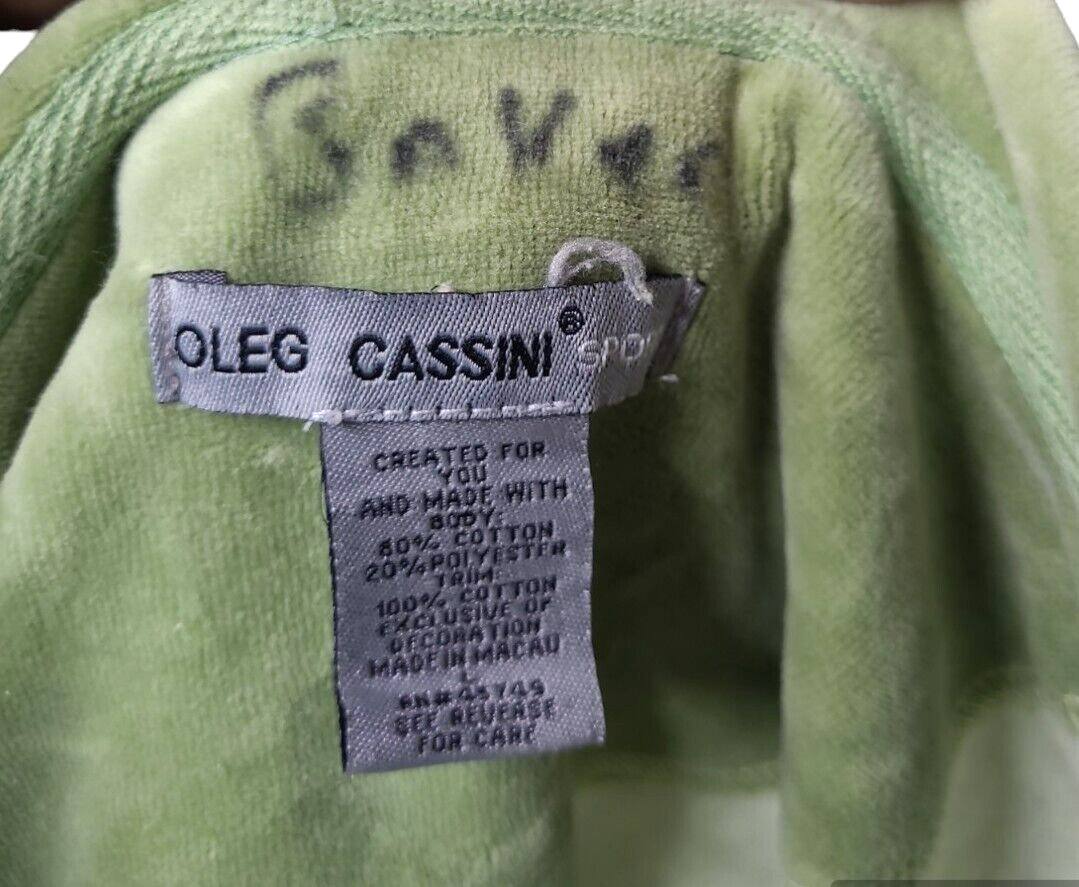 VINTAGE Oleg Cassini Yellow & Green Sport Jacket L Animal  Print