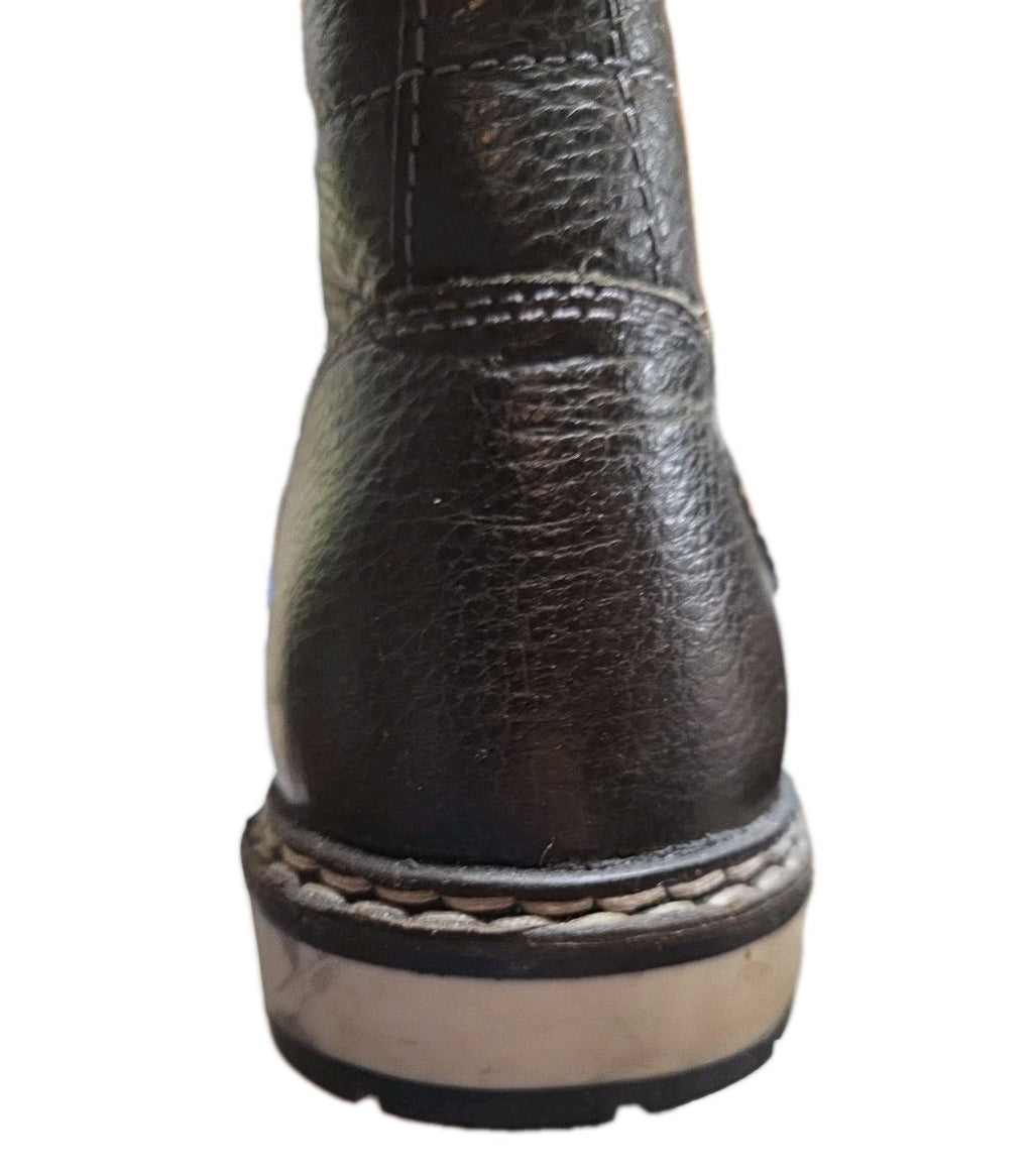 Crown Vintage Boots Men's 10.5 Fielding Quilted Cap Toe Brown Navy Casual Preppy
