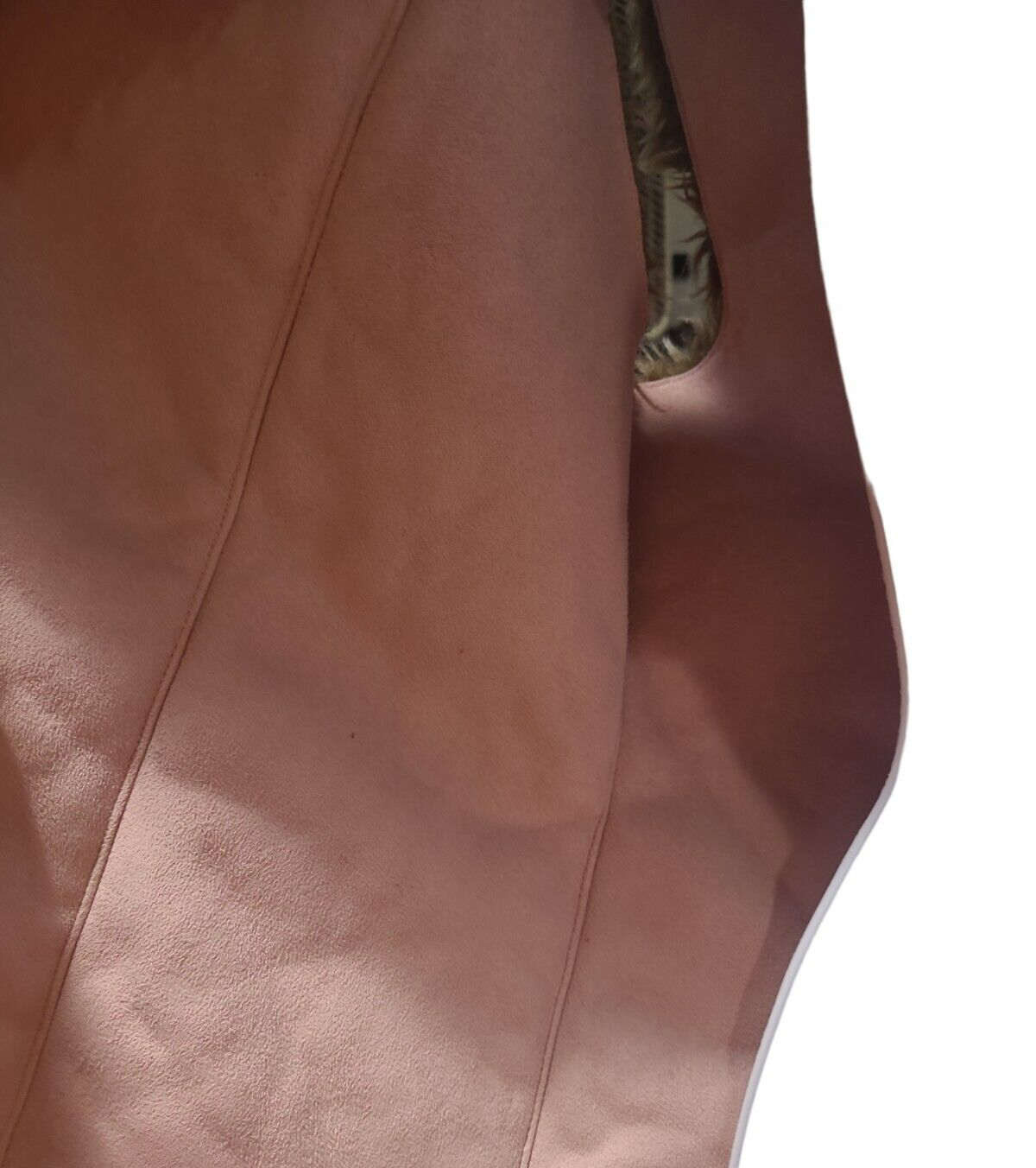 Blush Pink Suede and Faux Fur Sleeveless Vest.