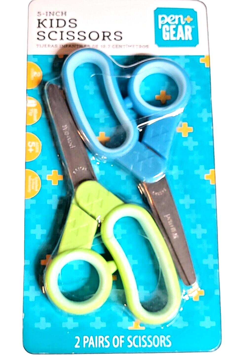 Pen + Gear 5" Kids Scissors Beginning Cutters Blunt Tip Back to School (2 pr)