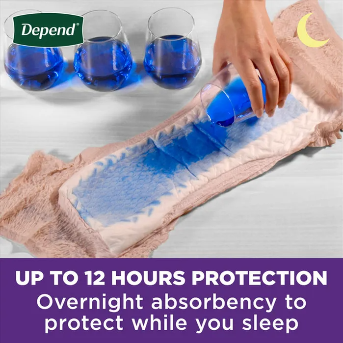 Depend Night Defense Incontinence Underwear for Women Medium 15 Count Blush