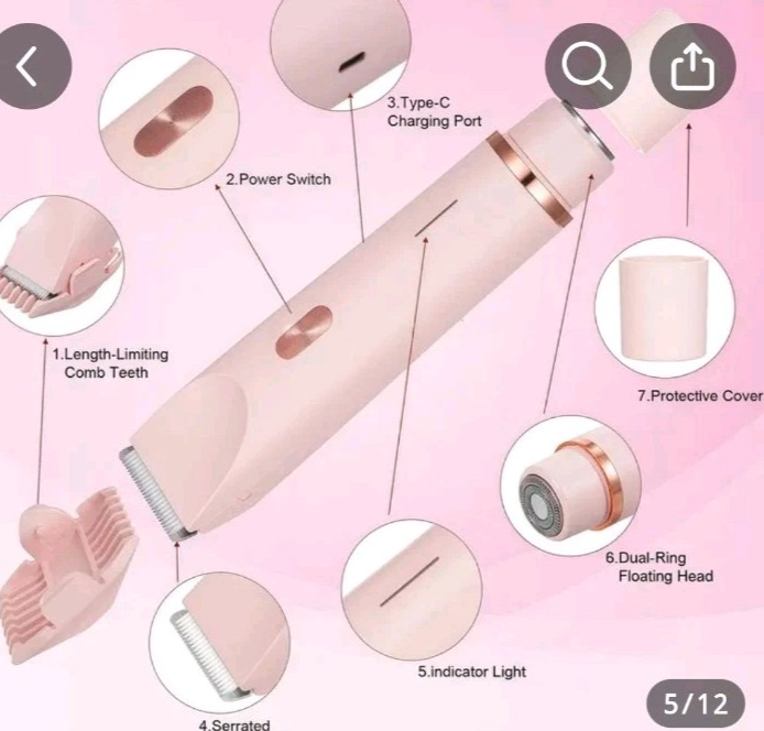 Dermave Bikini Shaver - Electric Bikini Trimmer for Women, Painless Hair Remove