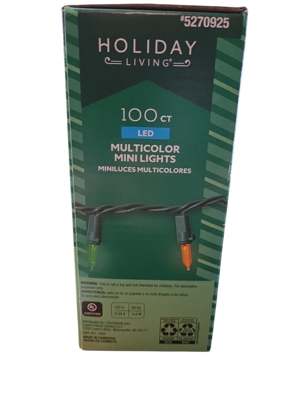 Holiday Living 100 Multicolor LED Mini String Lights Christmas w/ Green Wire NEW