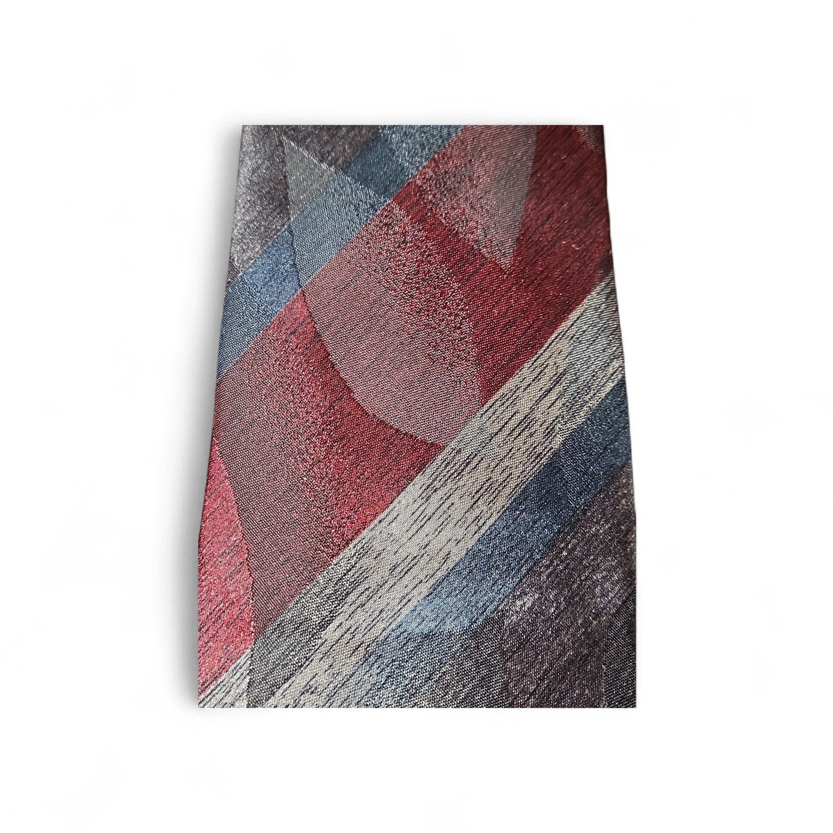VINTAGE Oscar De La Renta Silk Tie Burgundy, Blue, Gray Abstract Tie