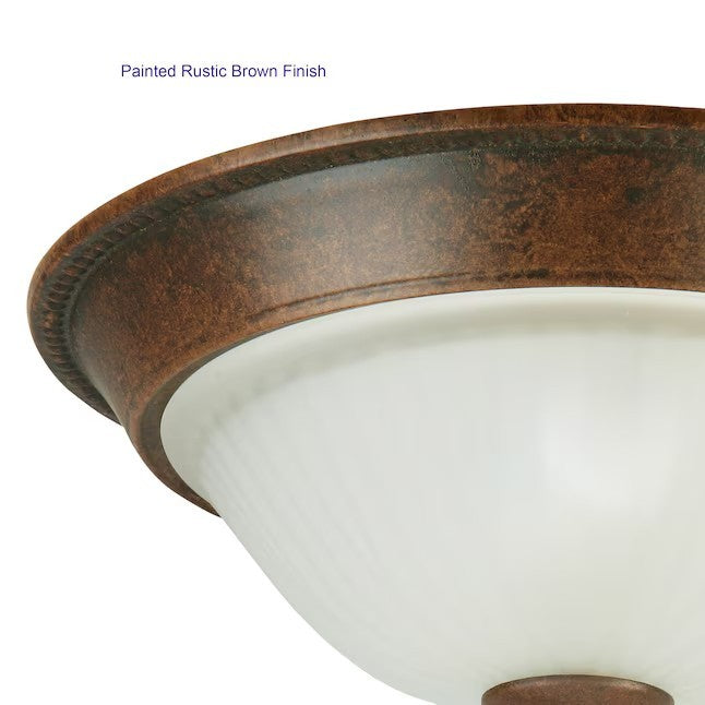 allen + roth 2-Light 13-in Antique Brown Flush Mount Light UPC 725916100728