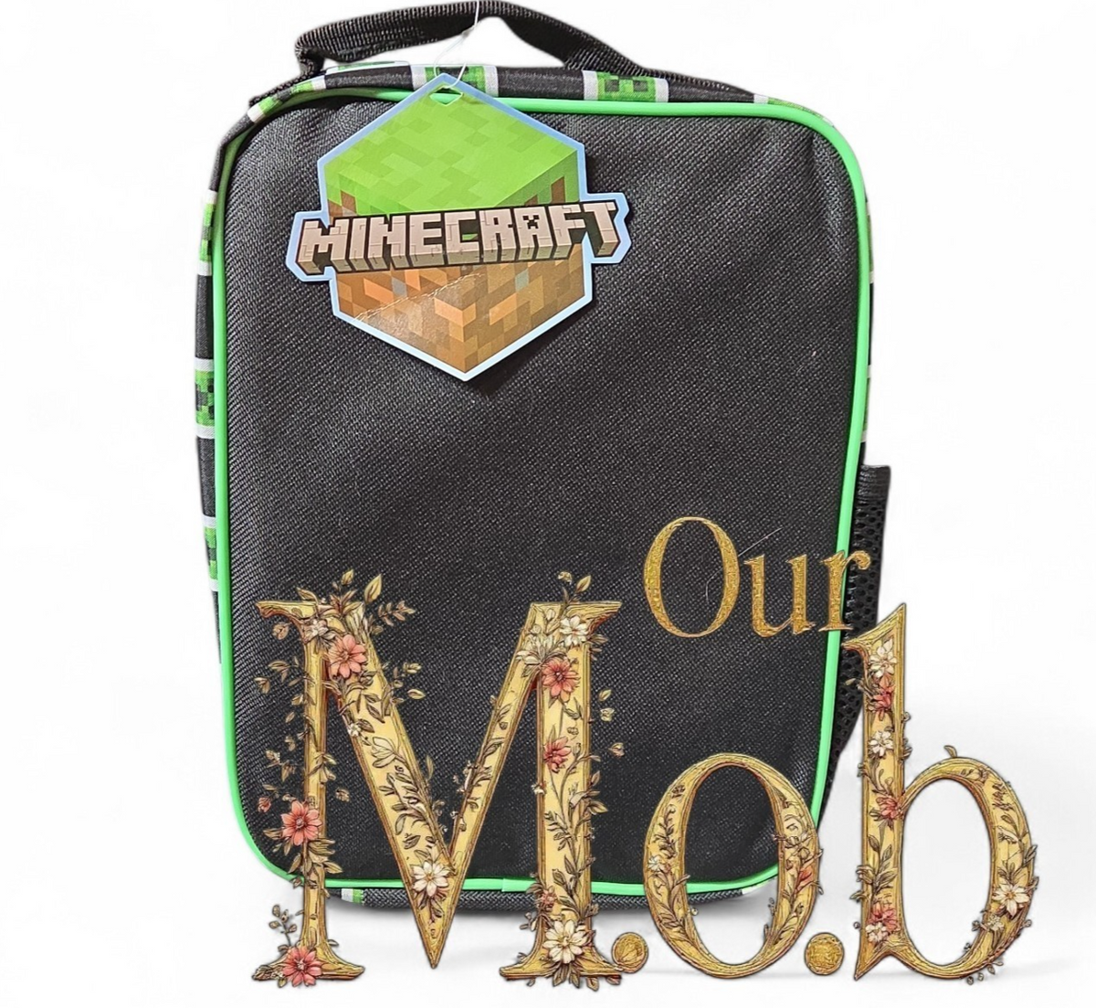 Minecraft Cooler Insulated With Drink Pouch Lunch Tote Bag Mojang