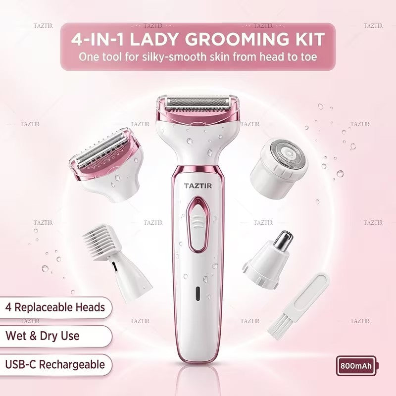 4 In 1 Electric Razor For Women Summer Bikini Shaver Painless Grooming Kit R