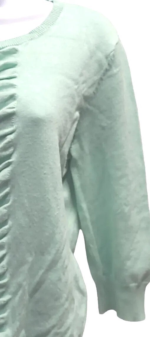 ROZ & ALI  Mint Green Button up Sweater  Top size L