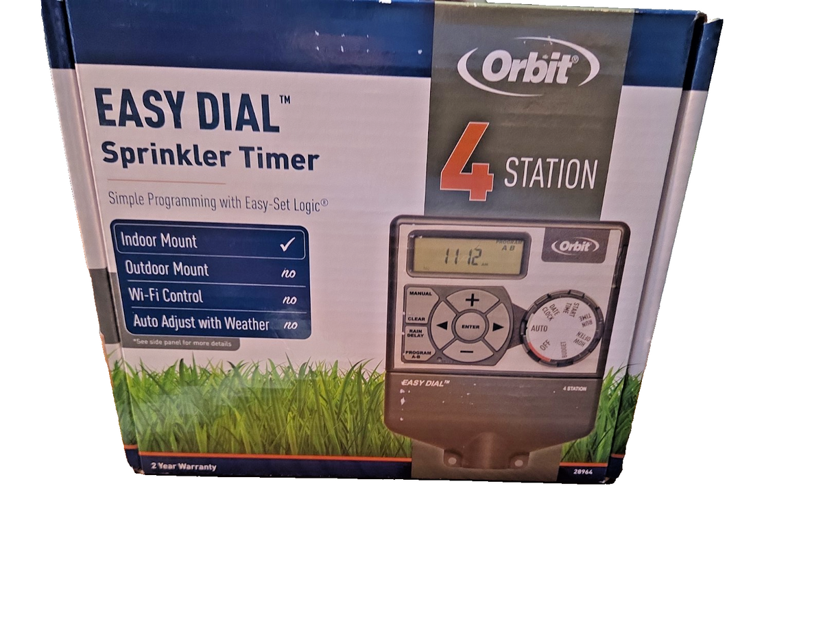NEW ORBIT EASY DIAL 4 ZONE STATION IRRIGATION SPRINKLER CONTROLLER