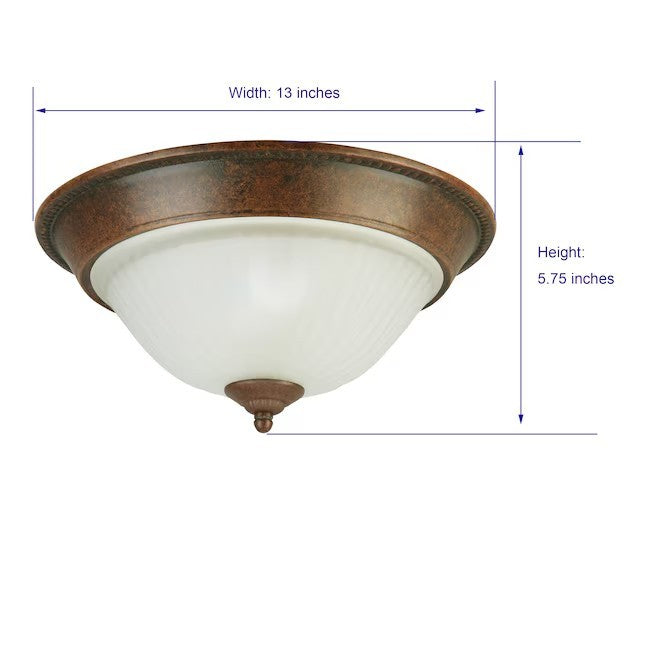 allen + roth 2-Light 13-in Antique Brown Flush Mount Light UPC 725916100728