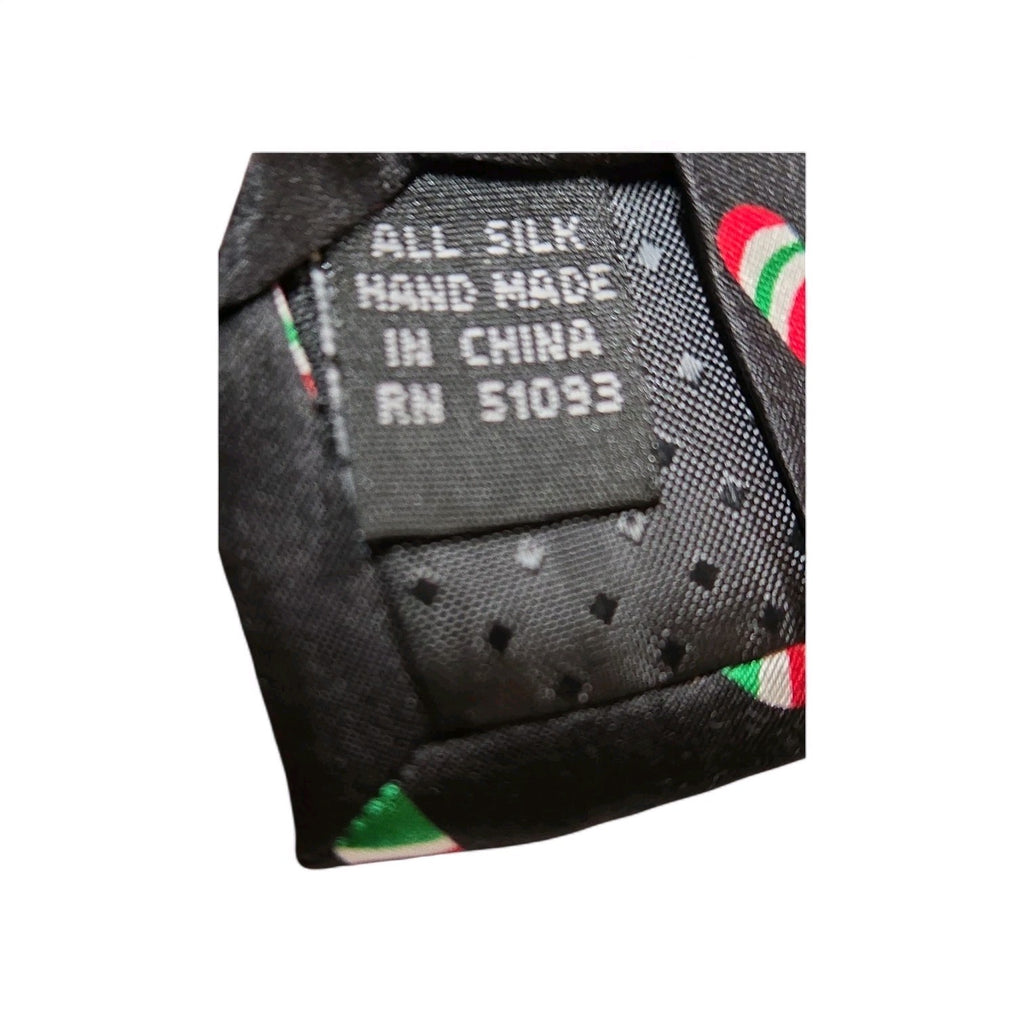 Holidays Men's  Candy Cane And Snowflakes Tie With Musical Button