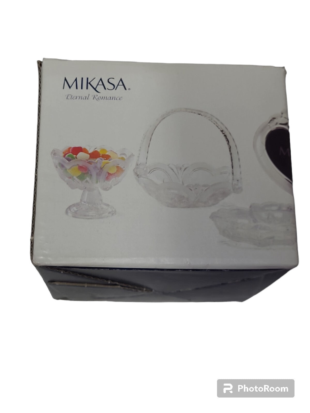 MIKASA FOOTED BOWL CANDY DISH ETERNAL ROMANCE  HEARTS AND ROSES NIB  5IN (13CM)