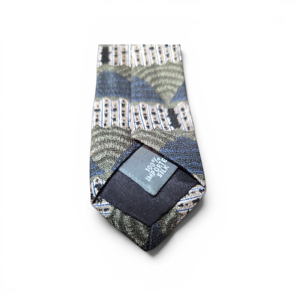 The Arrow Company Men's Necktie Tie Silk Made in USA Red Blue Gray Geometric