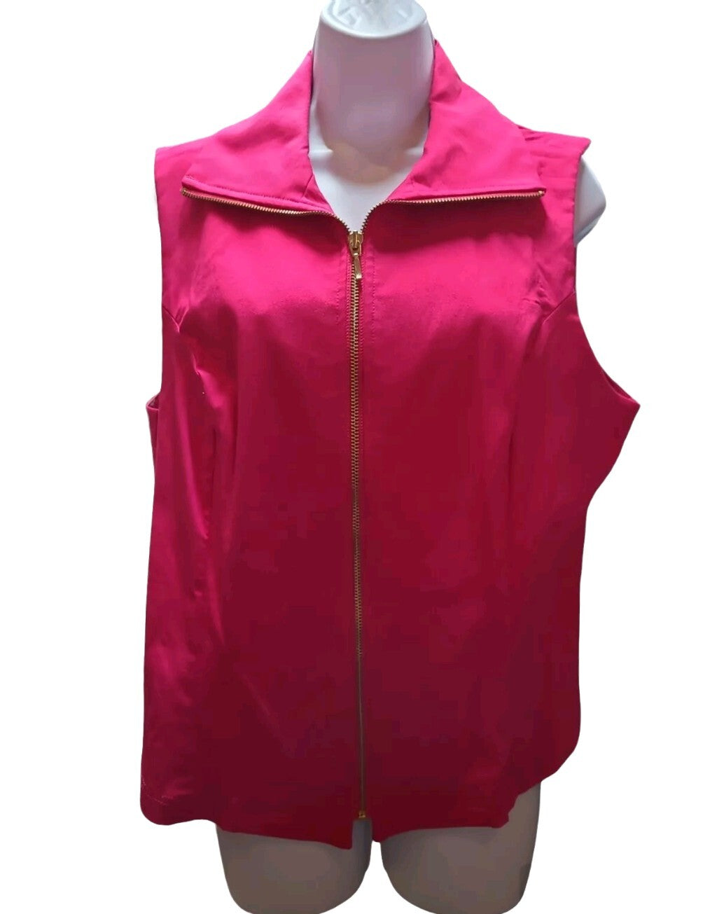 Attyre Women's Pink Vest  Full Zip Sleeveless Size Small