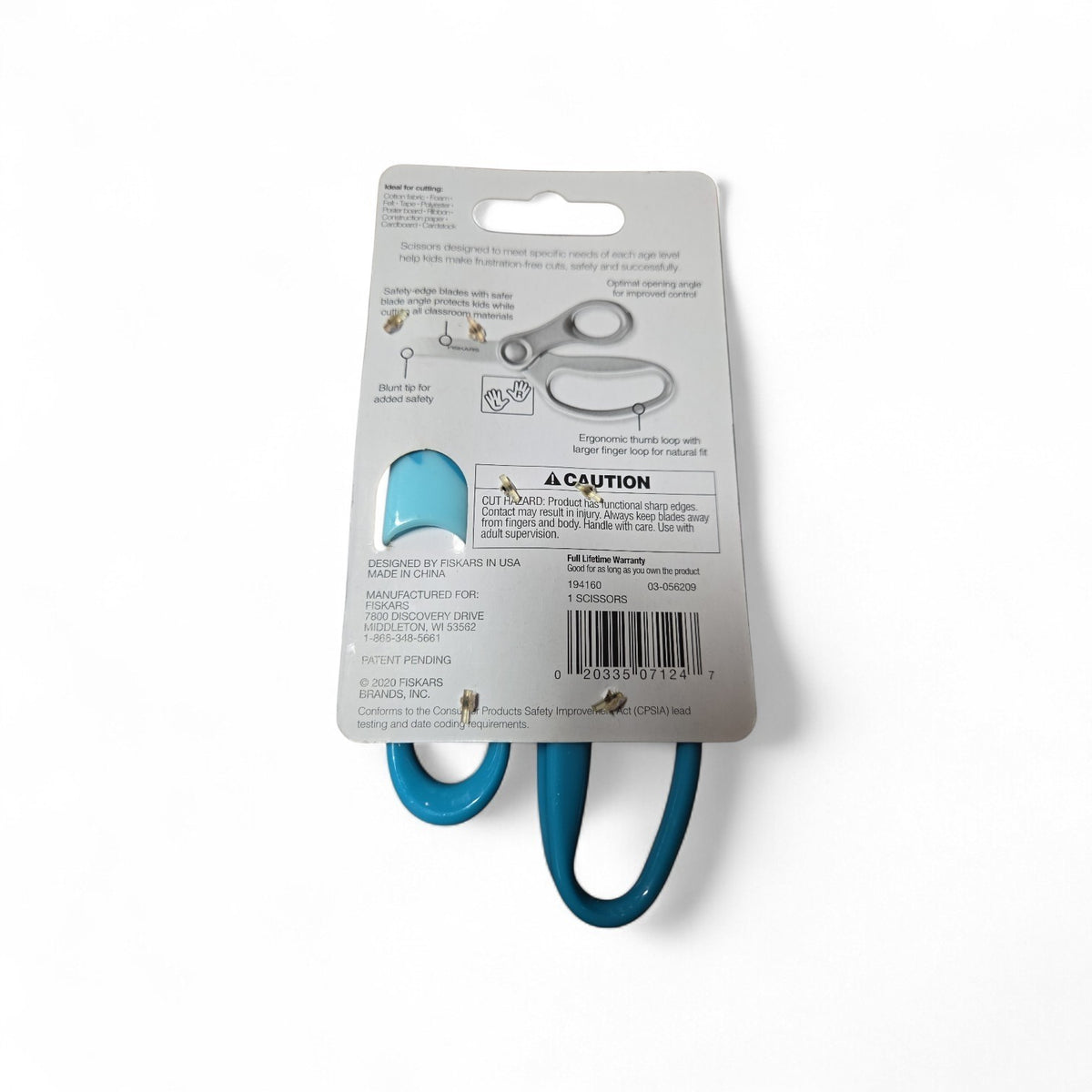 Fiskars Scissors 5in. Kids , Blunt Tip, Safety Edge Blades, Eraser Sheath
