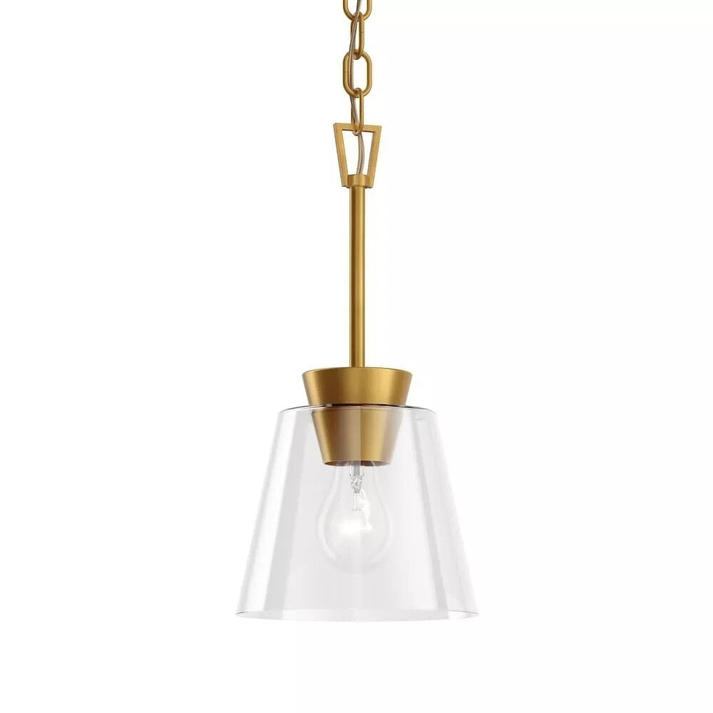 Kichler Zandi Classic Gold Modern Clear Glass Cylinder Mini Pendant Light