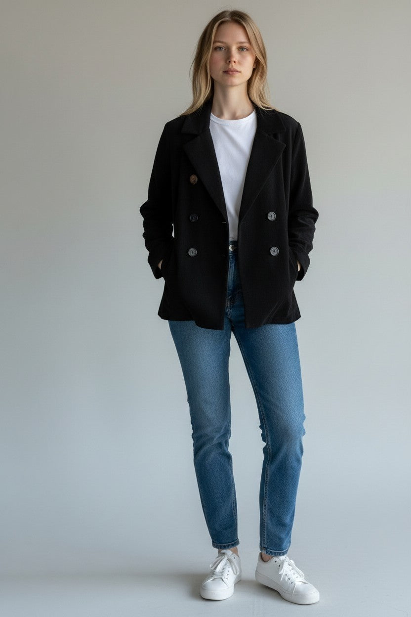 Old Navy Double Breasted  Black Pea Coat Womens size 2X  Plus