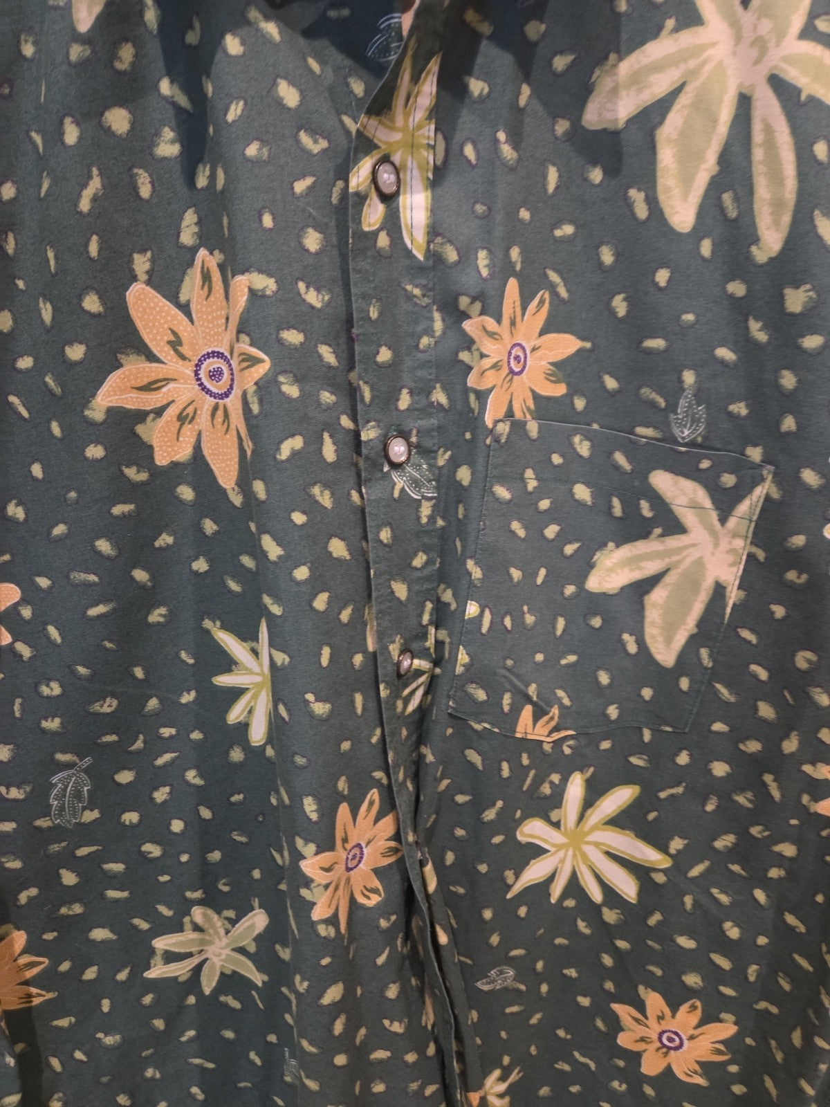 Men's Lemon & Soda Mens XL Short Sleeve Cotton  Floral Hawaiian Camp Shirt