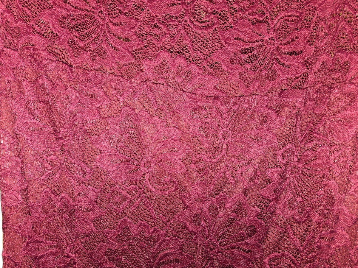 Perceptions Cranberry Lace A-line Fit & Flahe Dress Women Size 14 Short Sleeve