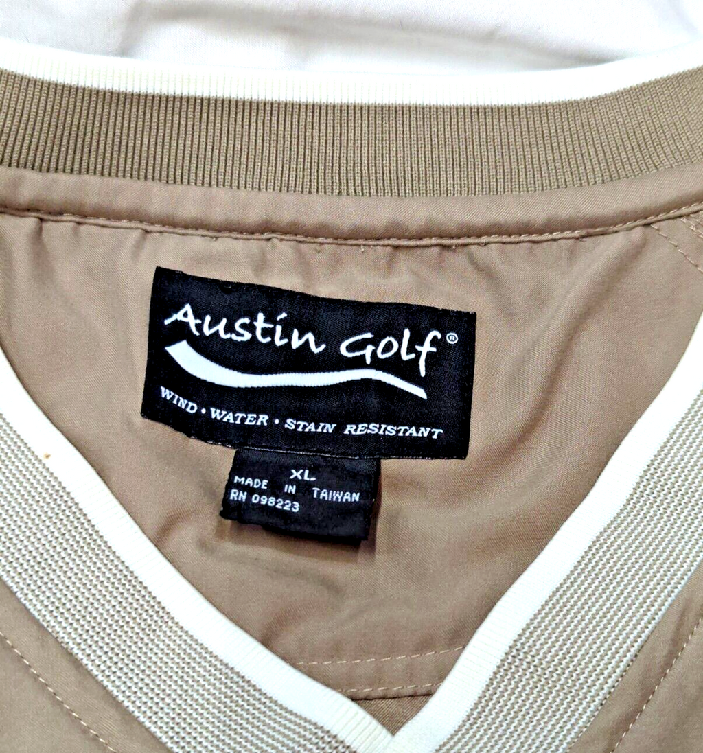 Austin Golf Tour Collection Long Sleeve Shirt Pull Over XL Camel color