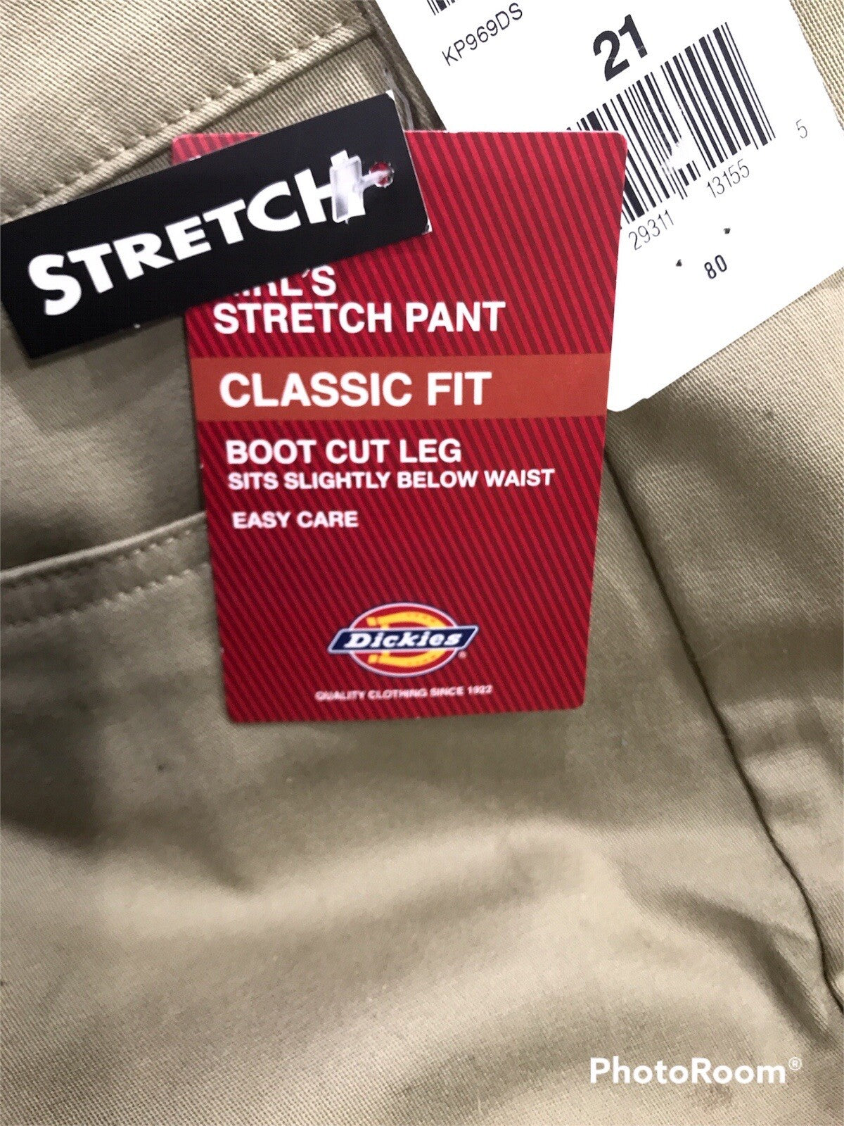 Dickies Girls Stretch pants Classic fit Boot leg cut  size 21