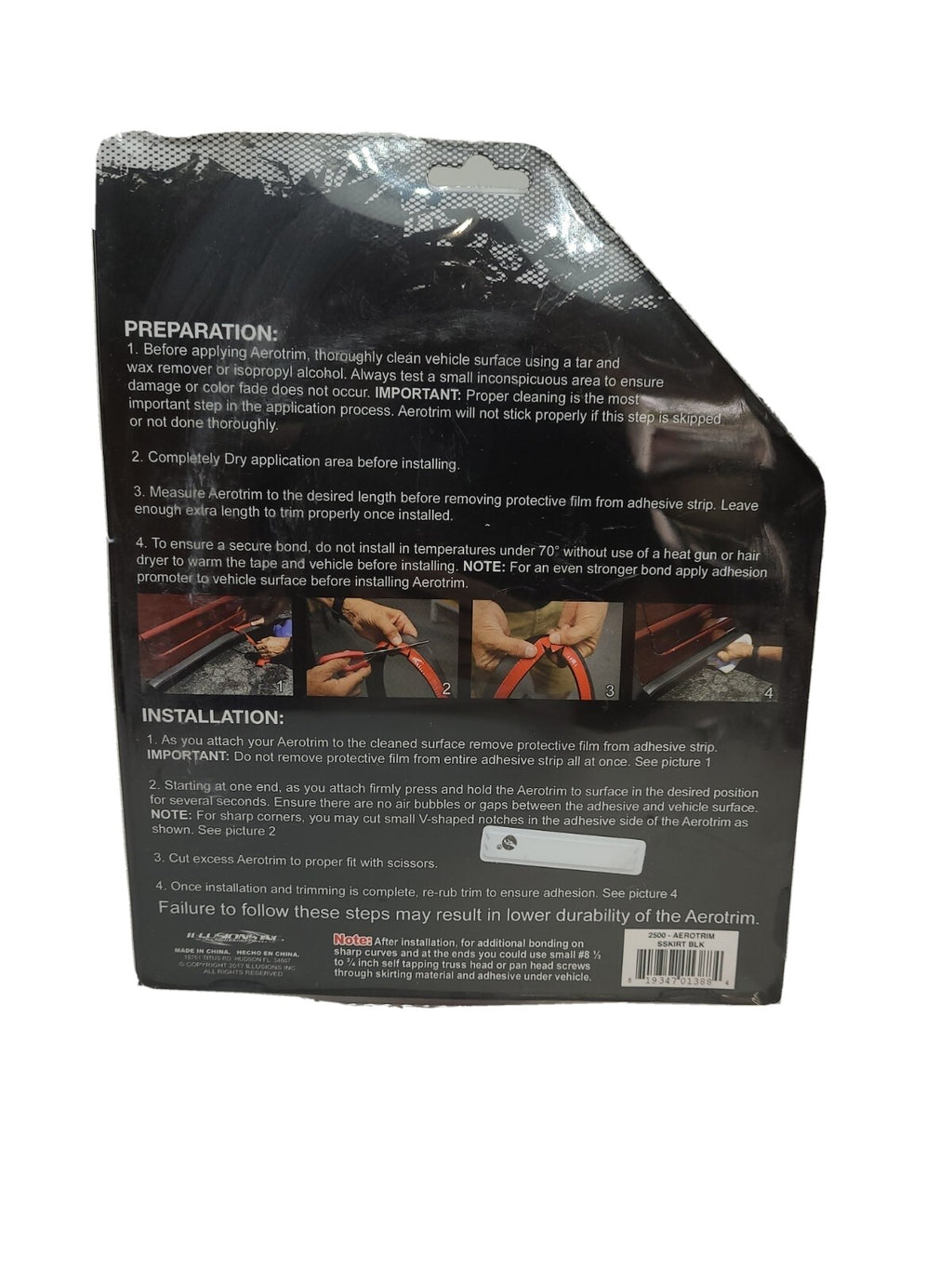 Illusions Inc. Aerotrim Ground Effects Kit - Black, 8.5 Feet