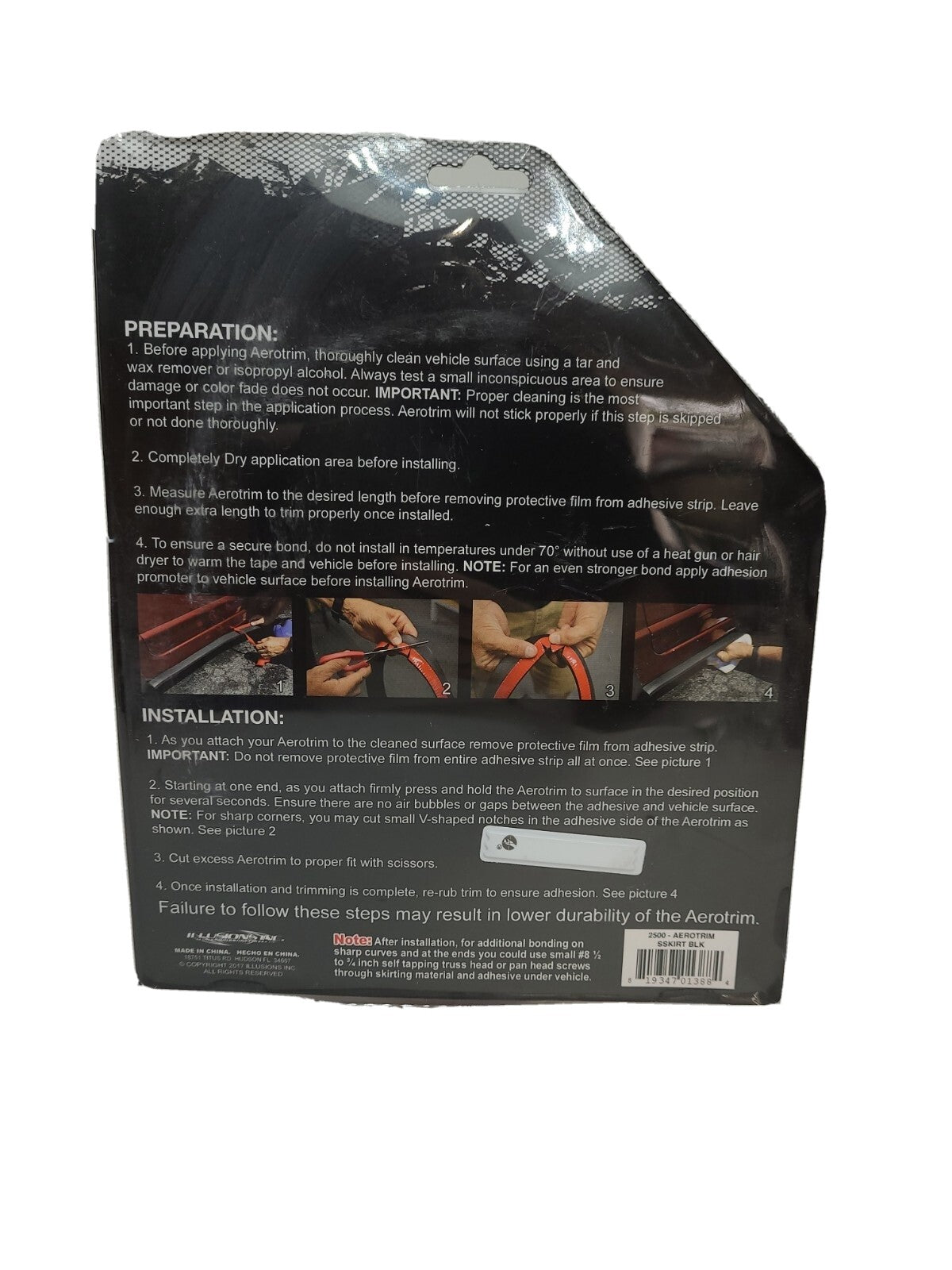 Illusions Inc. Aerotrim Ground Effects Kit - Black, 8.5 Feet