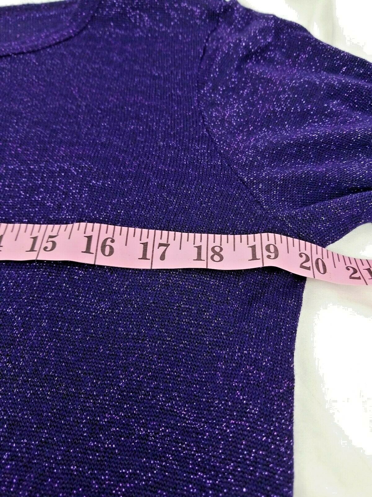Lbisse Women's Tunic size M,  Purple / with woven sparkle texture