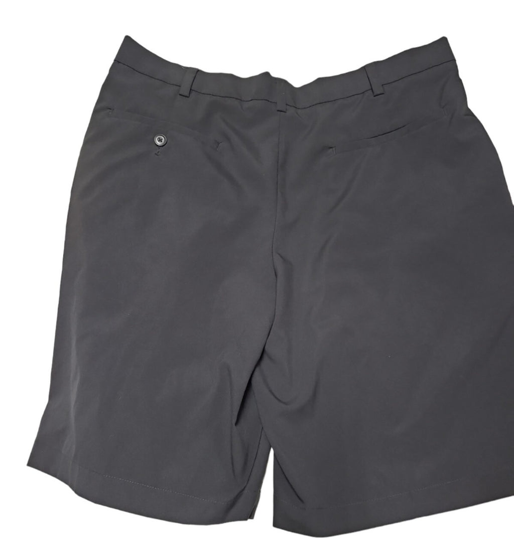 PGA Tour Golf Shorts Mens Size 36 Black Pleated Front with Pockets